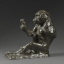 Paul JOUVE (1878-1973) - Singe à la statuette. 1905.